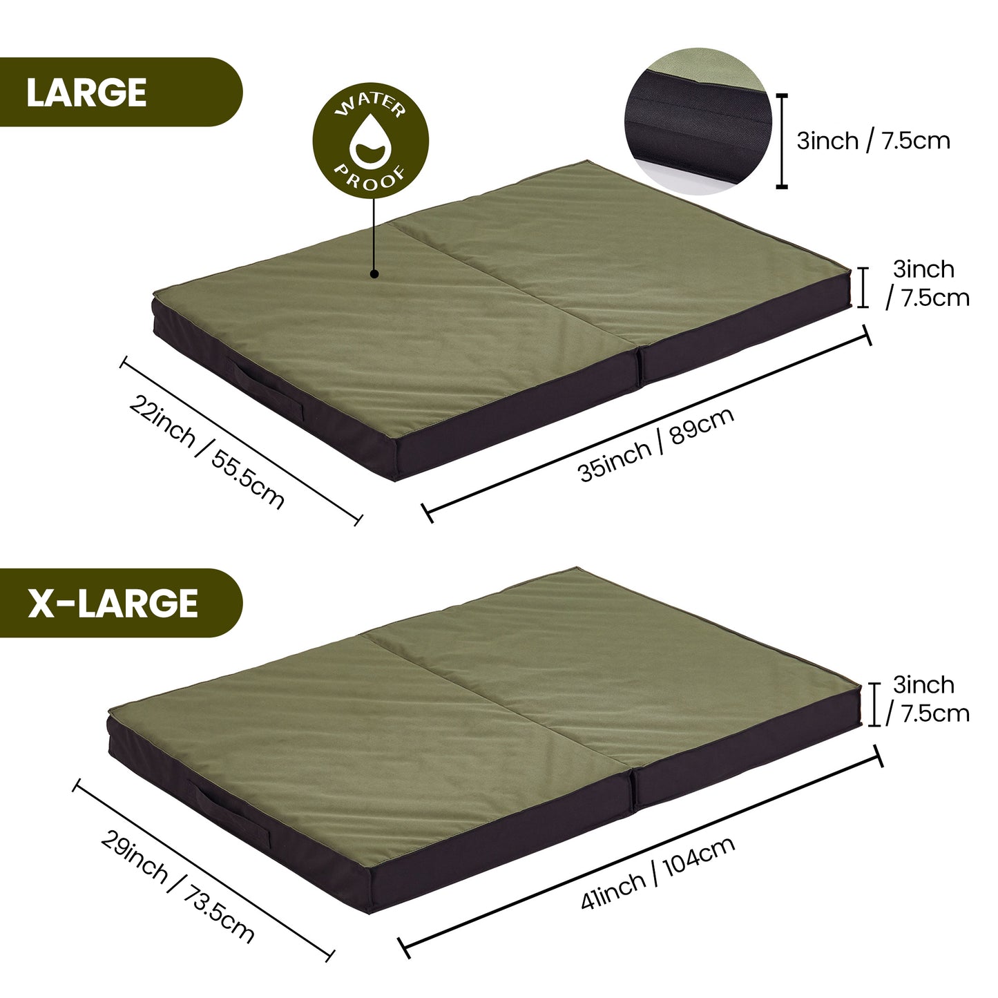 Outdoor Dog Beds Waterproof Portable for Large Dogs