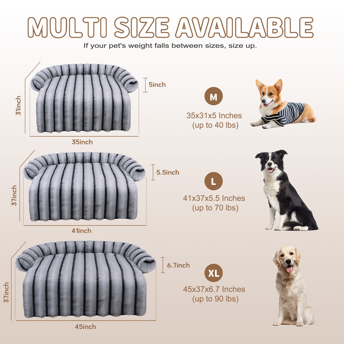 Fluffy Dog Couch Protector with Removable Cover