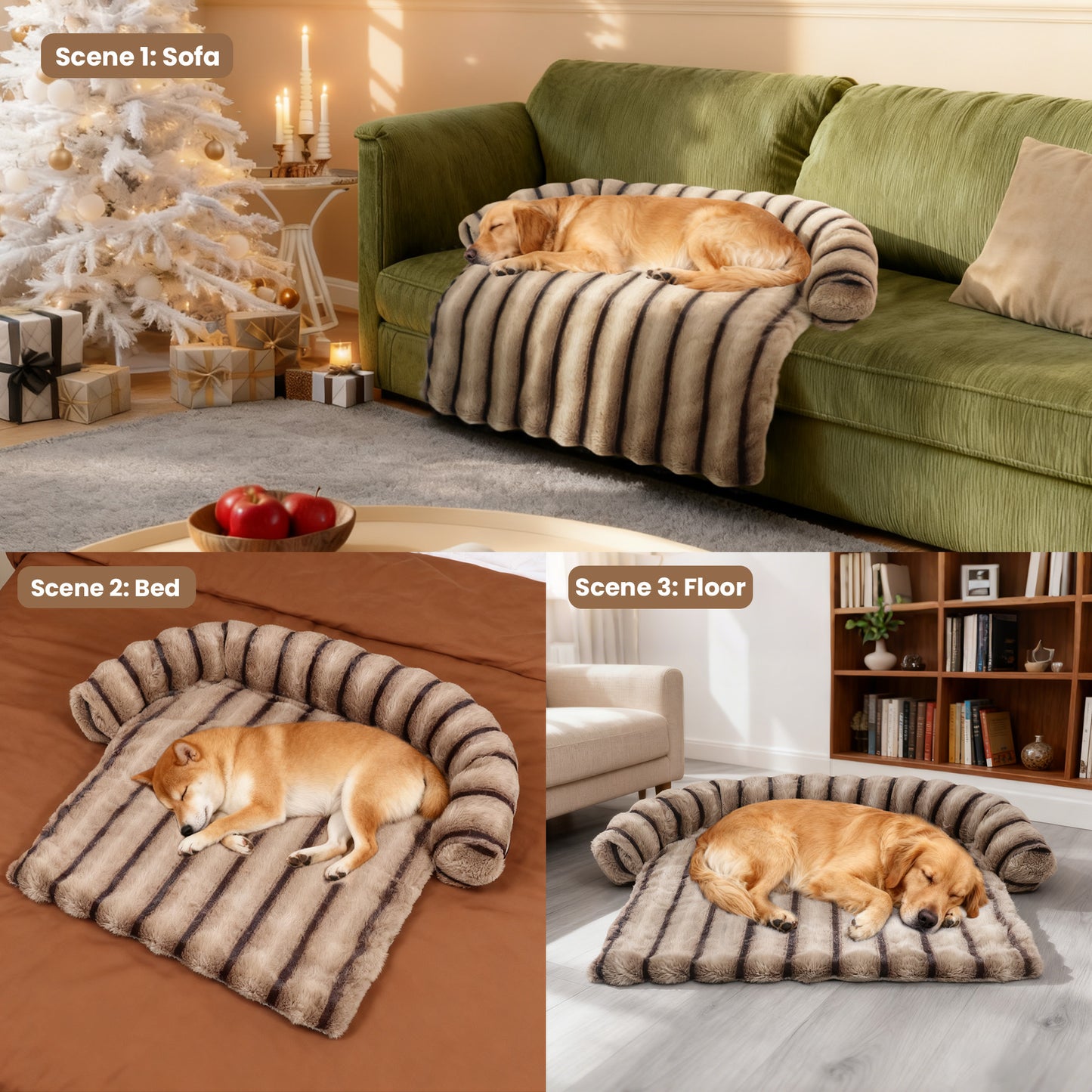 Fluffy Dog Couch Protector with Removable Cover