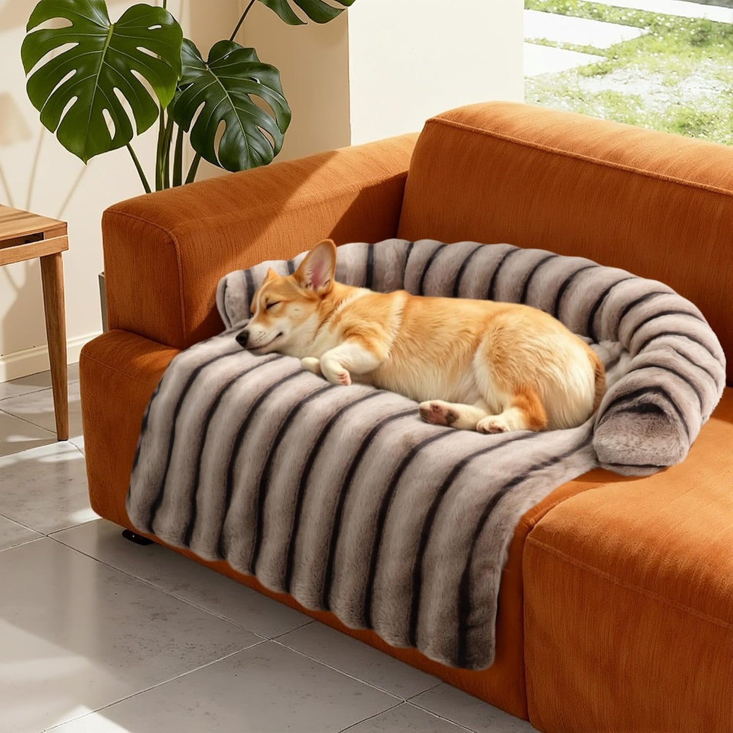 Fluffy Dog Couch Protector with Removable Cover