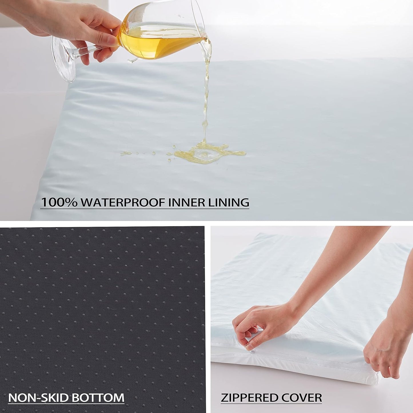 LFC PETS  Memory Foam Dog Bed with Removable Cover and Waterproof Liner