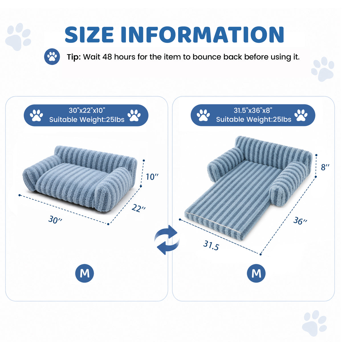 Foldable Plush Pet Sofa Bed for Dogs & Cats – Cozy Bolster, Washable Removable Cover