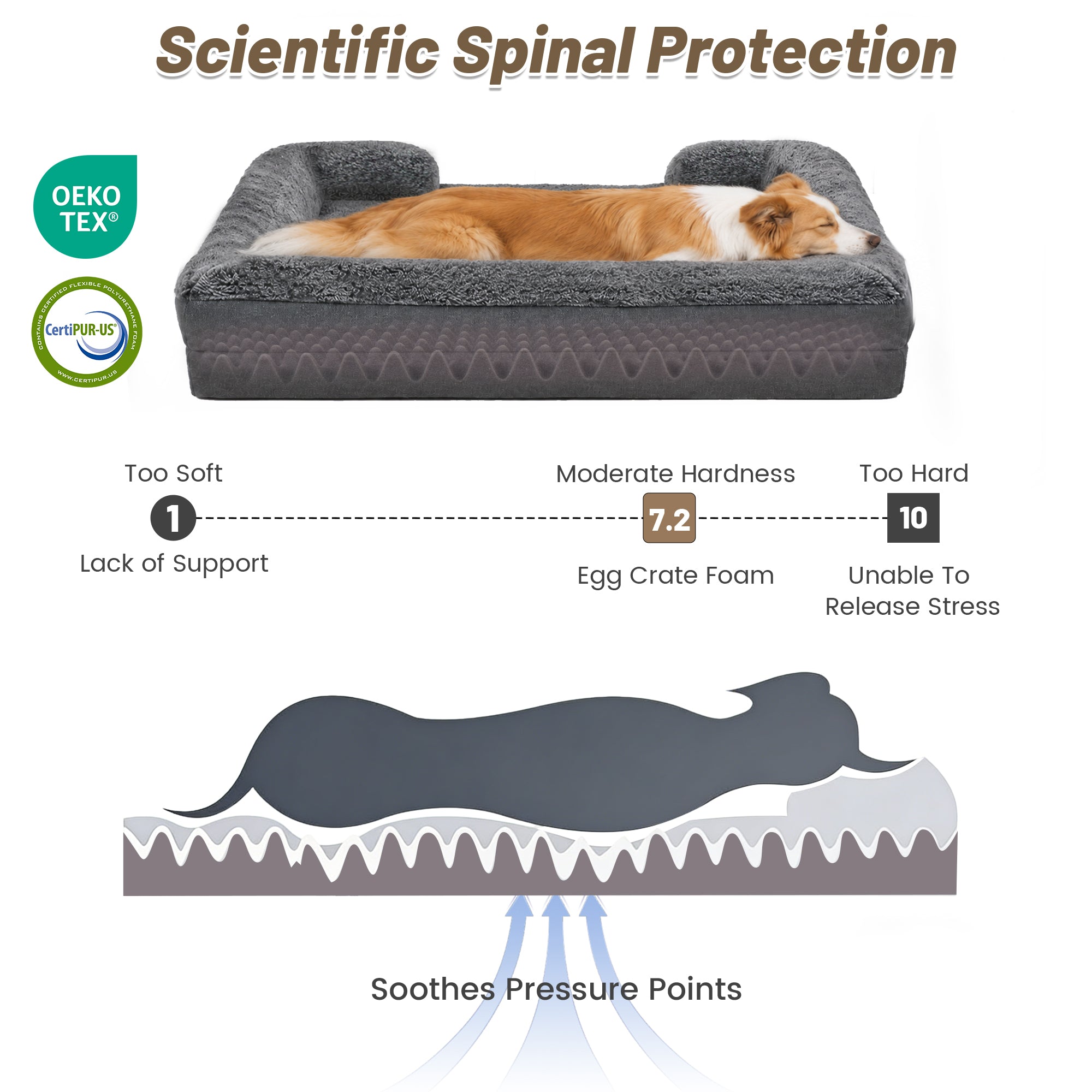 Cozy Orthopedic Sofa Dog Bed with High Back & Removable Washable Cover