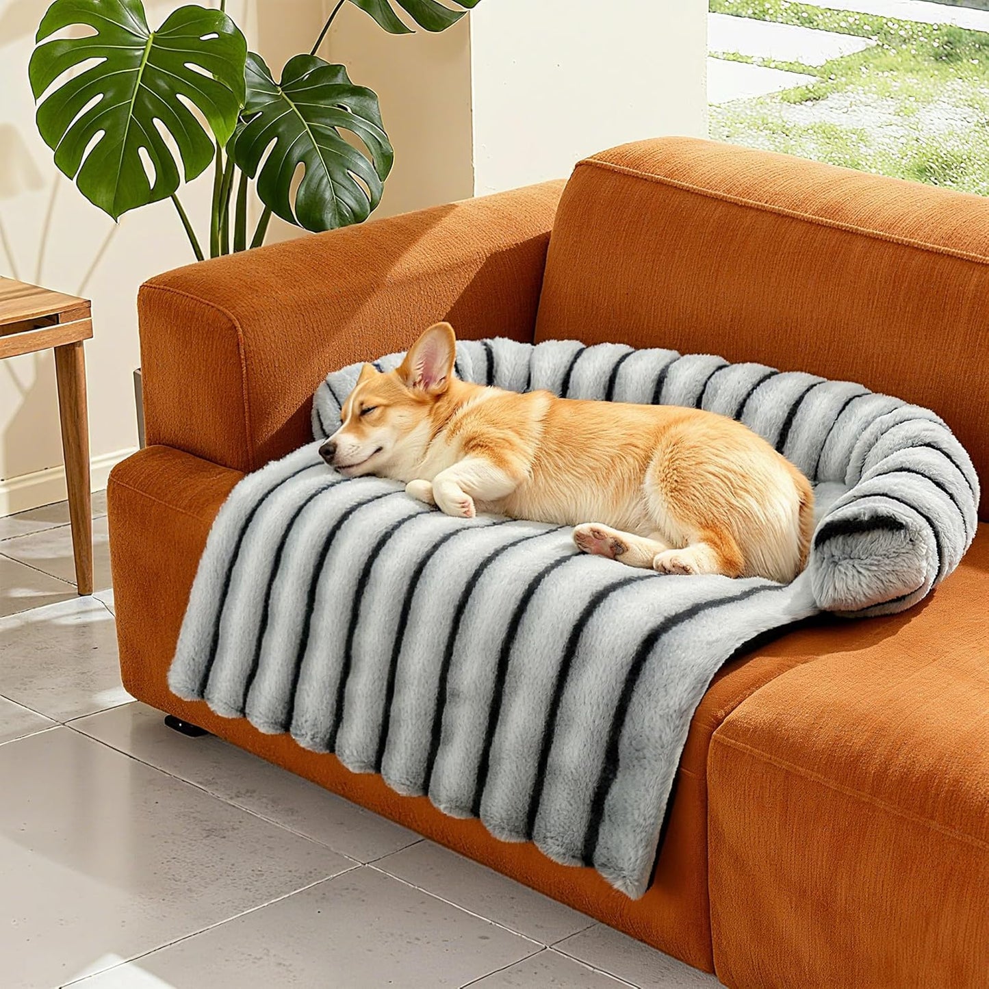 Fluffy Dog Couch Protector with Removable Cover