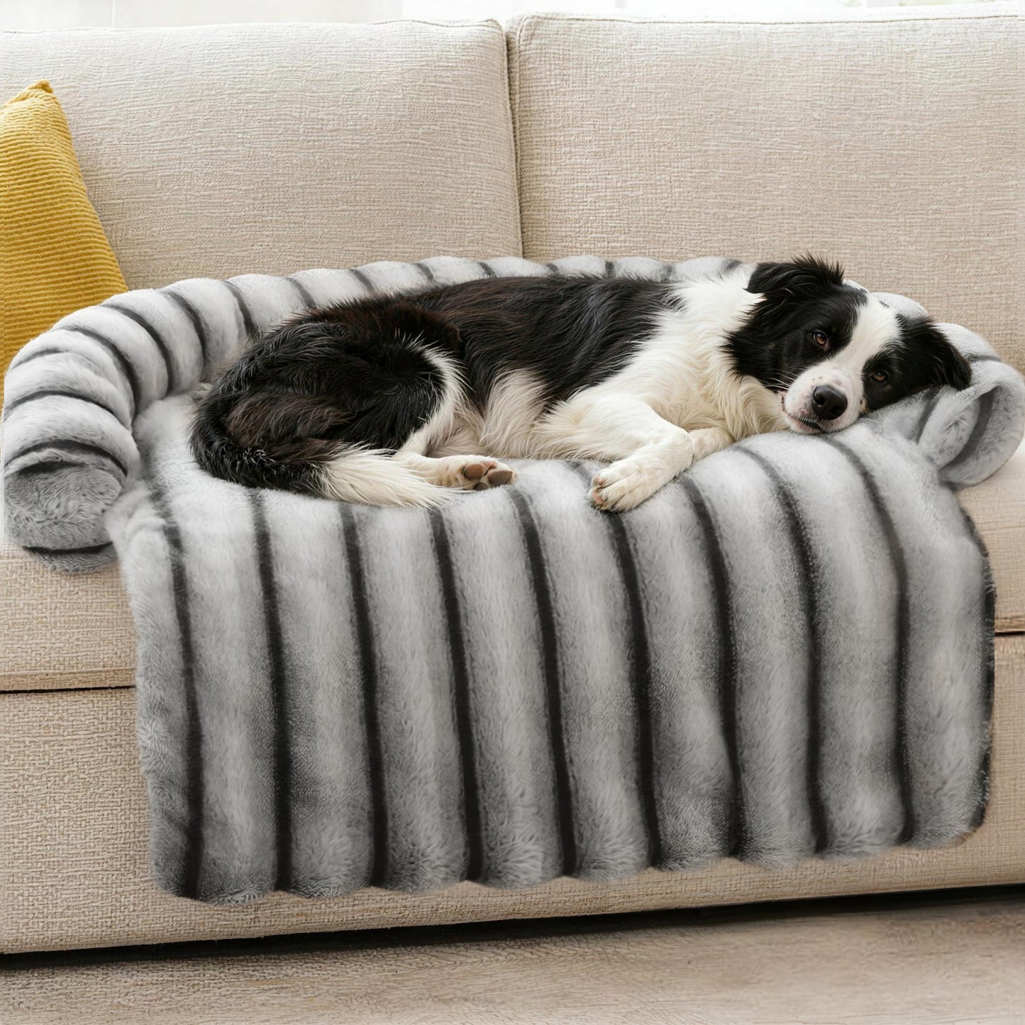 Fluffy Dog Couch Protector with Removable Cover