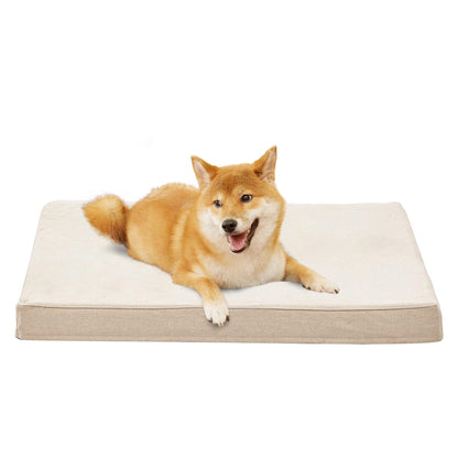 Plush Memory Foam Orthopedic Dog Beds with Removable Washable Cover & Waterproof Lining