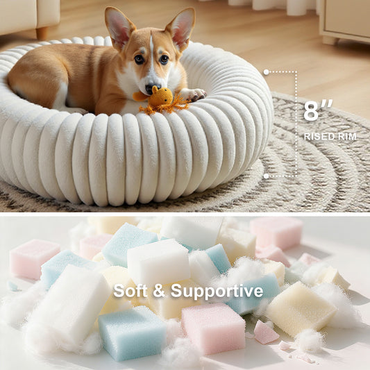 Calming Donut Dog Bed Anti-Anxiety for Small Medium Large Dogs