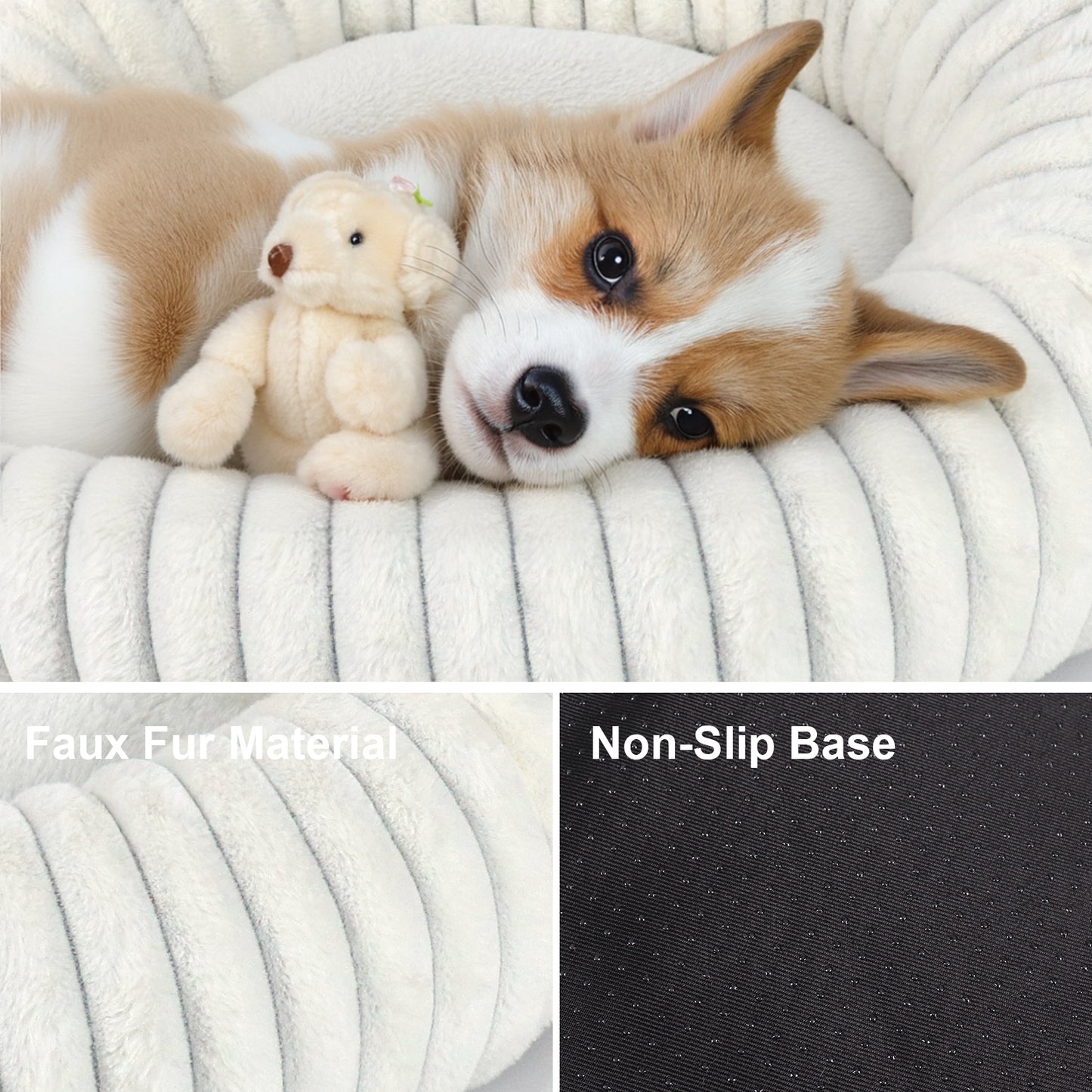 Calming Donut Dog Bed Anti-Anxiety for Small Medium Large Dogs