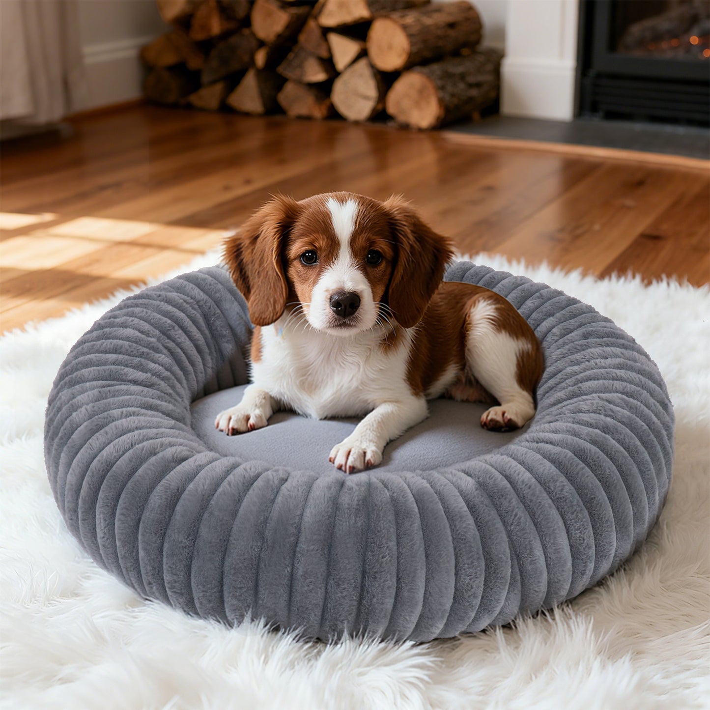 Calming Donut Dog Bed Anti-Anxiety for Small Medium Large Dogs