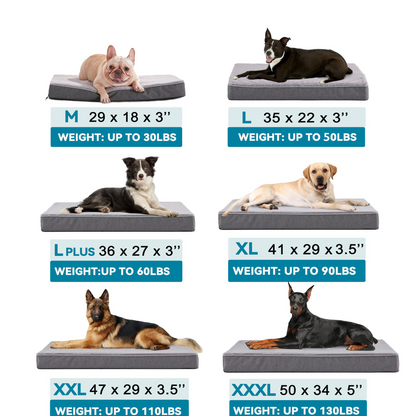 Plush Memory Foam Orthopedic Dog Beds with Removable Washable Cover & Waterproof Lining
