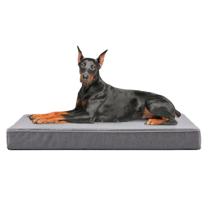 Plush Memory Foam Orthopedic Dog Beds with Removable Washable Cover & Waterproof Lining