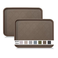 Load image into Gallery viewer, LFC PETS Boot Tray for Entryway Indoor, Heavy Duty Shoe Mat Tray 2 Packs, 16.7&quot;x12.8&quot; Waterproof Shoe Tray with Raised Edge, Outdoor Multi-Purpose Tray for Boots, Shoes, Garden
