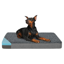 Load image into Gallery viewer, LFC PETS  Plush Memory Foam Orthopedic Dog Bed for Medium, Large Dogs with Cooling Gel, Washable Dog Crate Mat, Removable Cover &amp; Waterproof Lining
