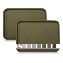 Load image into Gallery viewer, LFC PETS Boot Tray for Entryway Indoor, Heavy Duty Shoe Mat Tray 2 Packs, 16.7&quot;x12.8&quot; Waterproof Shoe Tray with Raised Edge, Outdoor Multi-Purpose Tray for Boots, Shoes, Garden
