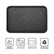Load image into Gallery viewer, LFC PETS Boot Tray for Entryway Indoor, Heavy Duty Shoe Mat Tray 2 Packs, 16.7&quot;x12.8&quot; Waterproof Shoe Tray with Raised Edge, Outdoor Multi-Purpose Tray for Boots, Shoes, Garden
