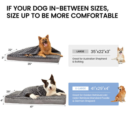 Plush Memory Foam Washable Dog Bed