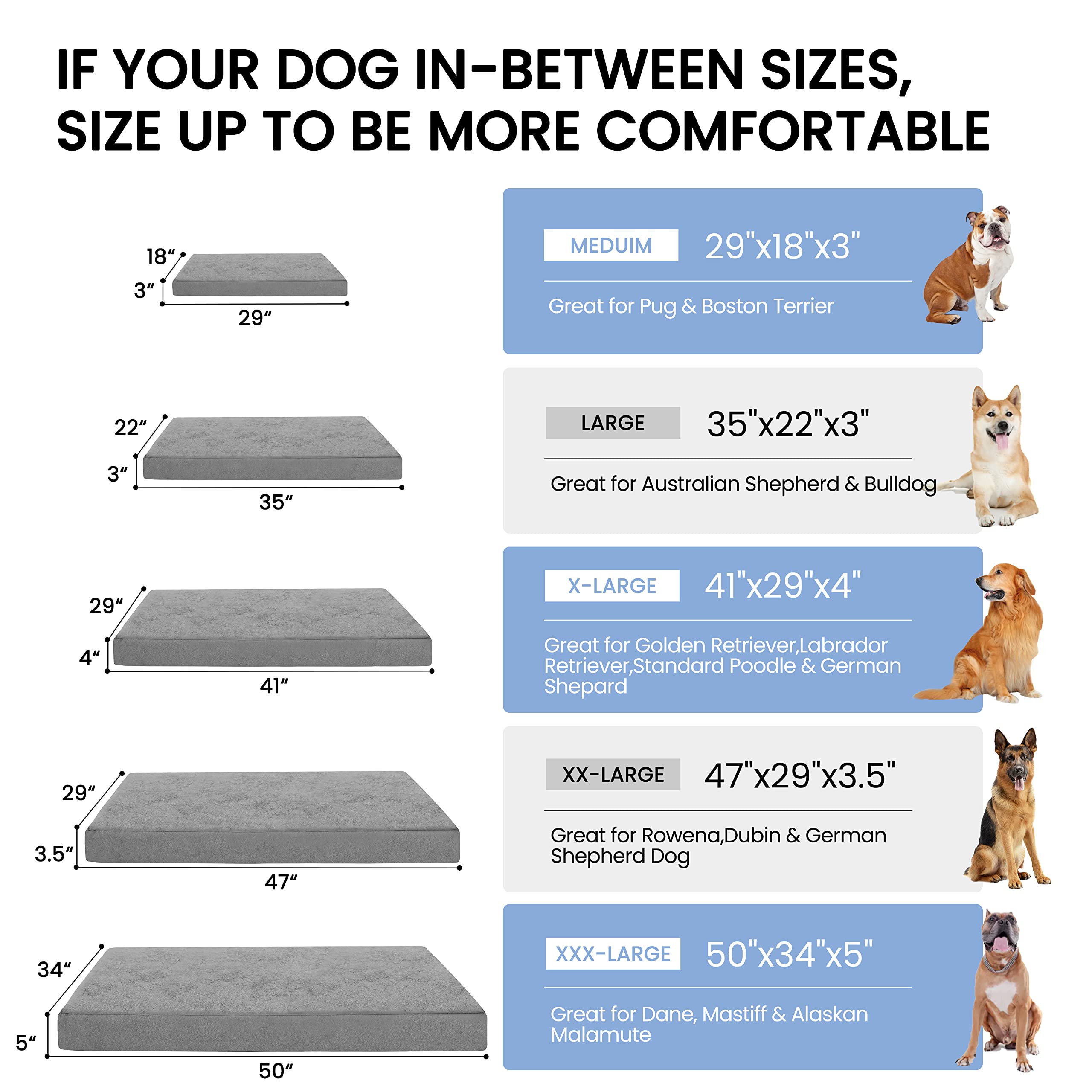 Memory Foam Removable Cover Dog Bed