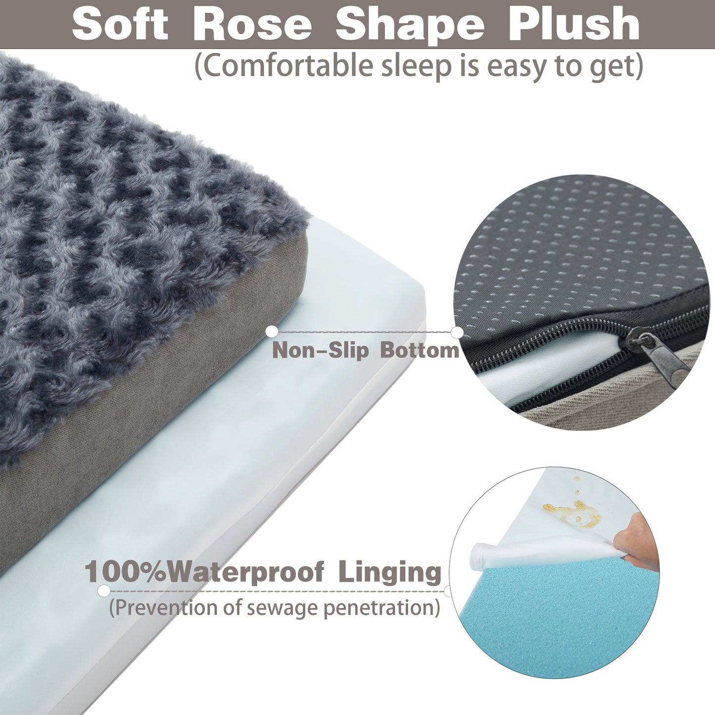 Plush Memory Foam Washable Dog Bed