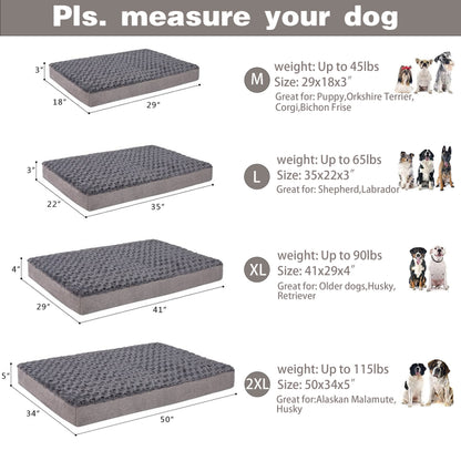 Plush Memory Foam Washable Dog Bed