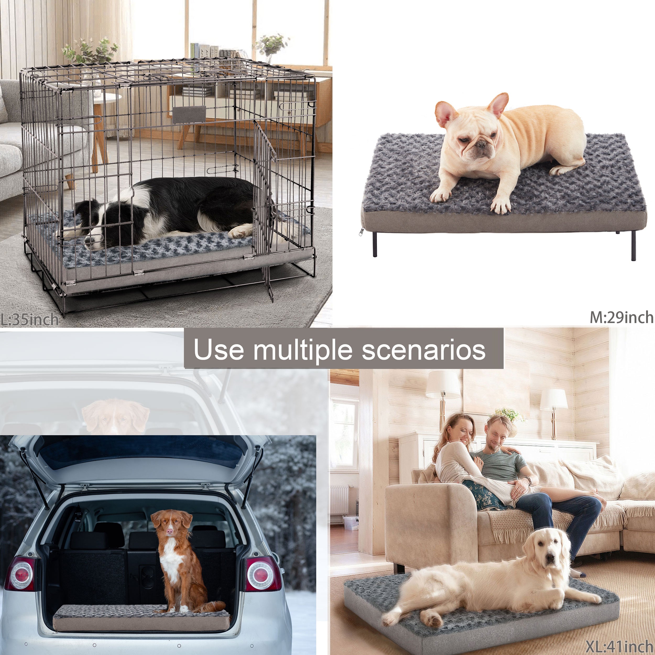 Plush Memory Foam Washable Dog Bed