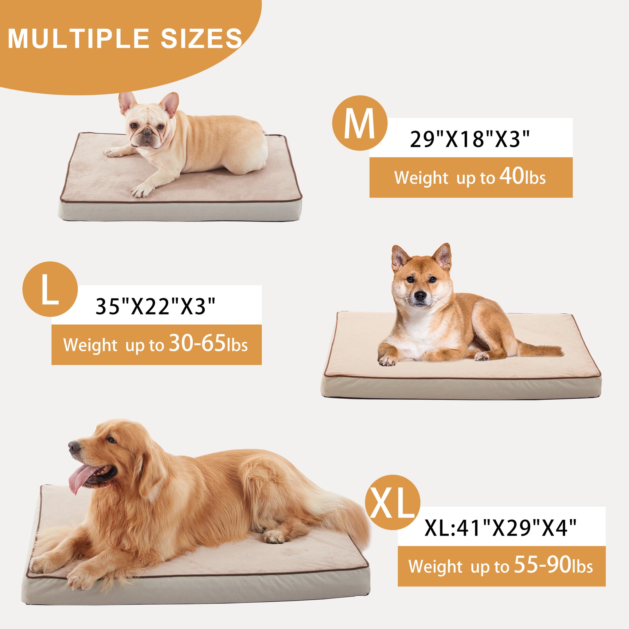 Memory Foam Removable Cover Dog Bed