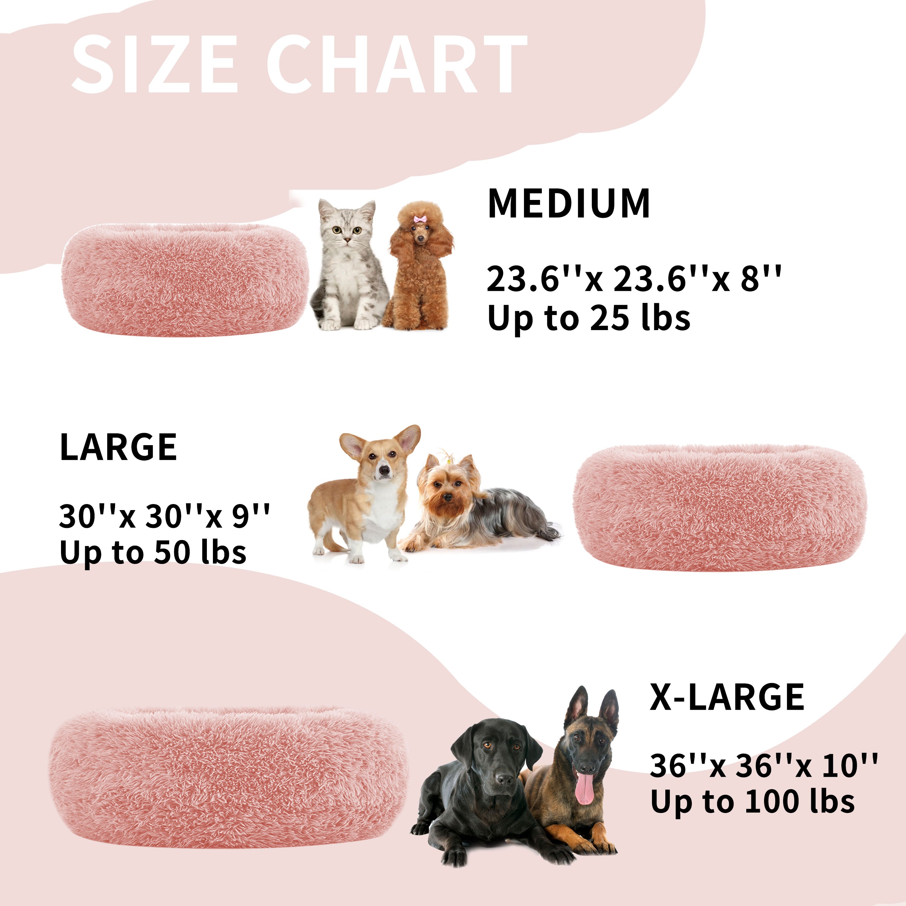 Calming Donut Dog Beds for Large dog, Anti-Anxiety