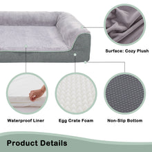 Load image into Gallery viewer, LFC PETS  Orthopedic Dog Bed - Waterproof Dog Foam Sofa with Removable Washable Cover, Thick Bolster Rim - Couch Dog Bed for Small Medium Large Dogs
