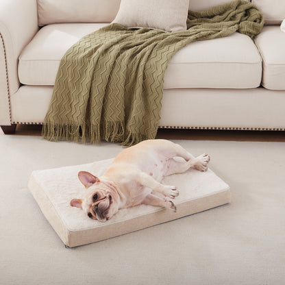 Plush Memory Foam Orthopedic Dog Beds with Removable Washable Cover & Waterproof Lining